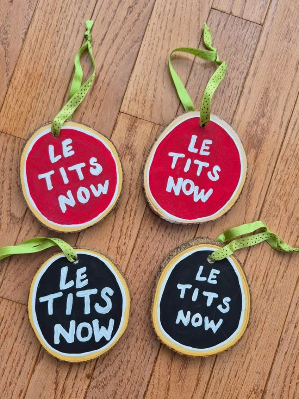 Let it Snow Funny Live wood Ornaments - Handmade